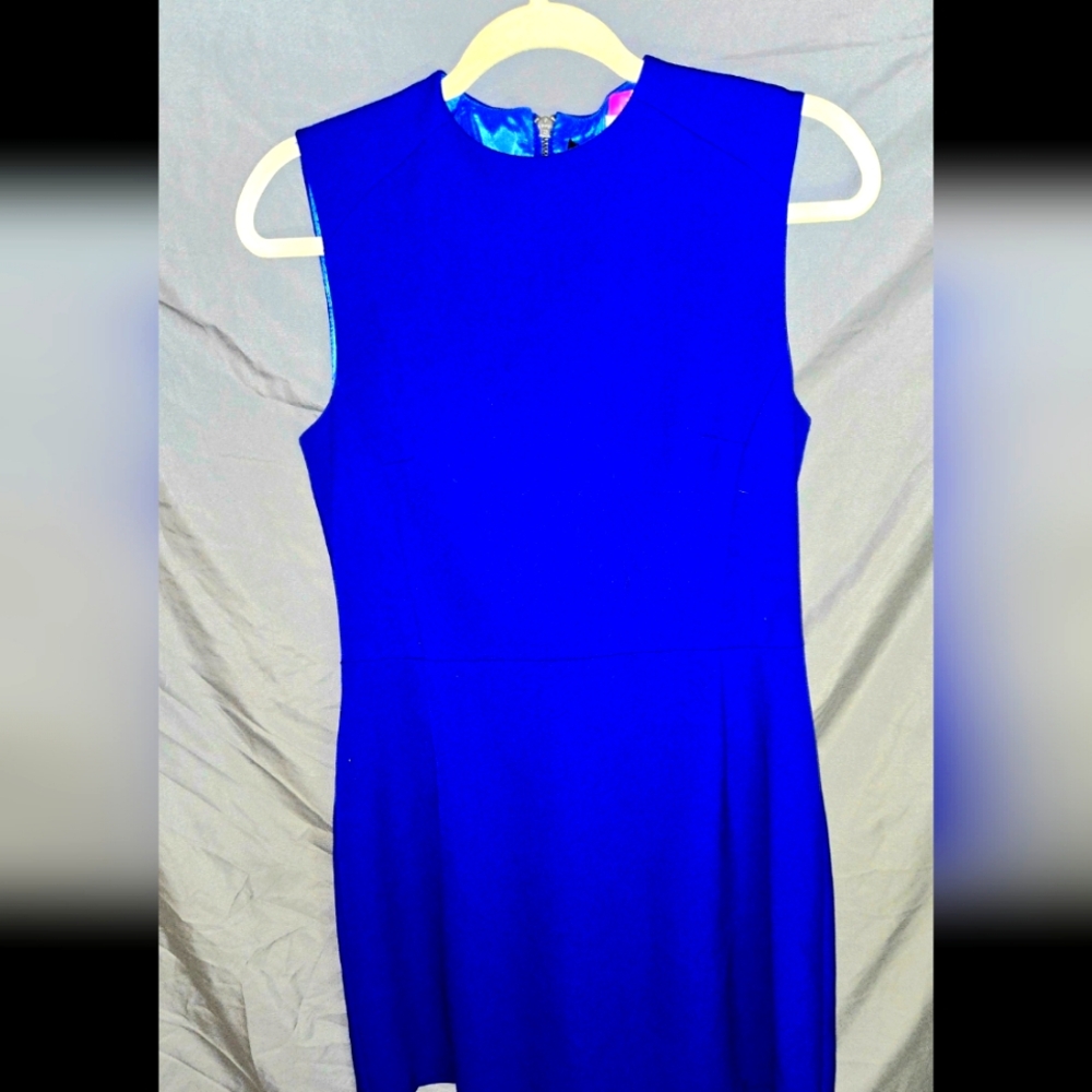 Blue Fit & Flare Knee Length Dress By French Connections Size 8